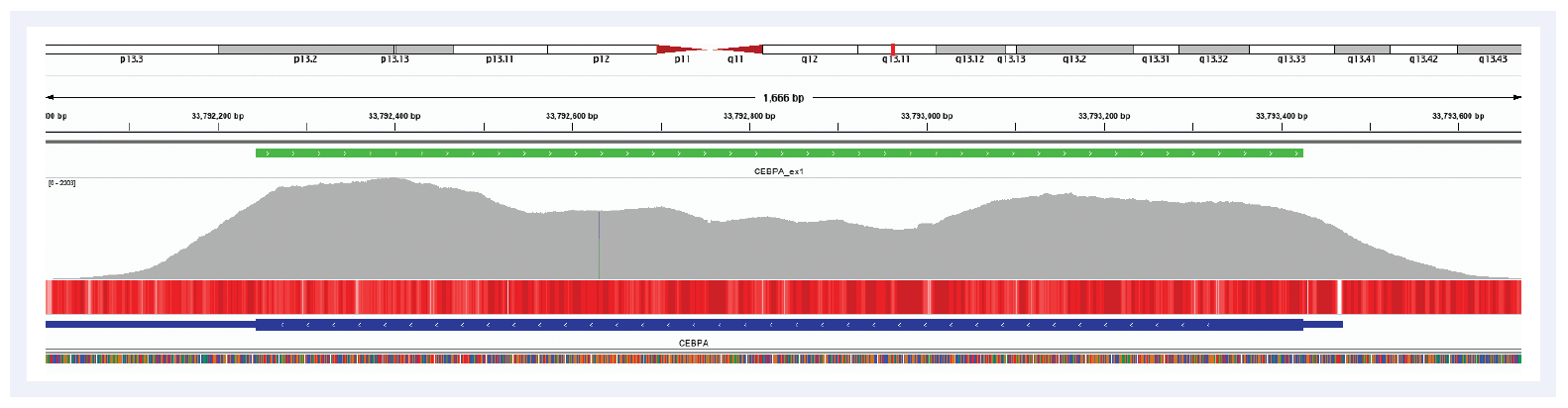 Next generation sequencing (NGS) software data showing SureSeq