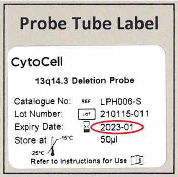 Probe tube label